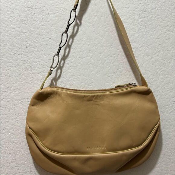 La Marthe nude color Leather Shoulder Bag - Picture 3 of 14